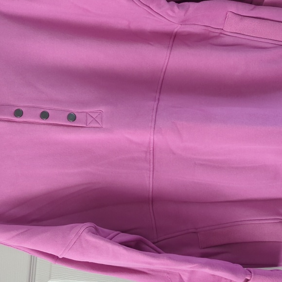 Salty Wave Purple Never Take Off Button Front Tunic Hoodie with Pockets- M - Picture 13 of 14